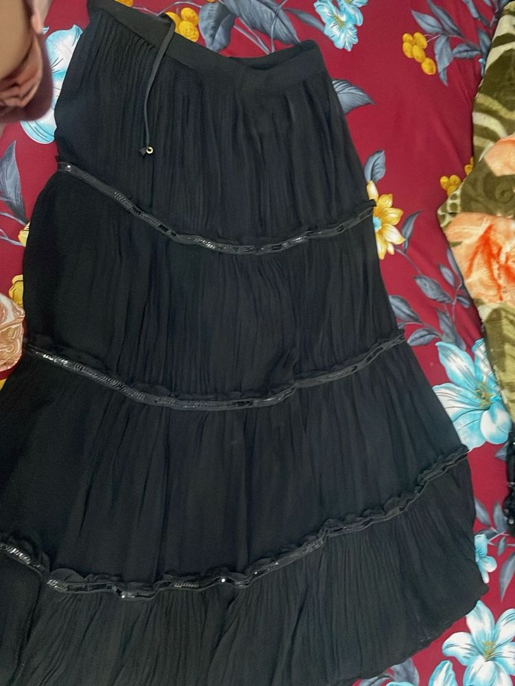 Tiered Black Skirt