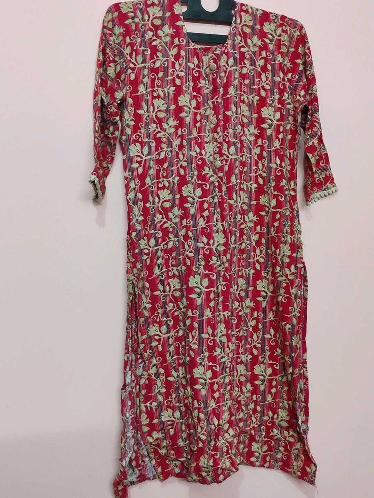 Elegant Floral Print Kurta