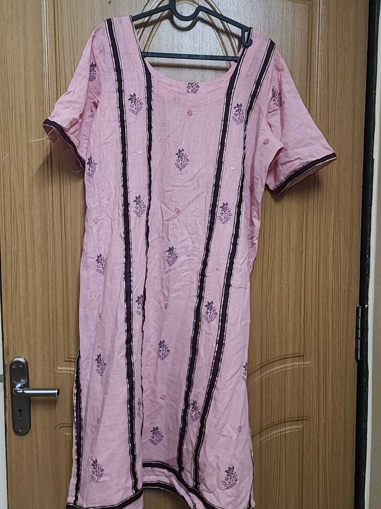 Stitched Peach Kurta