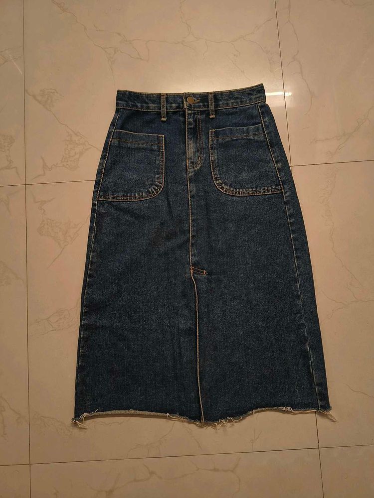 A-line Denim Skirt