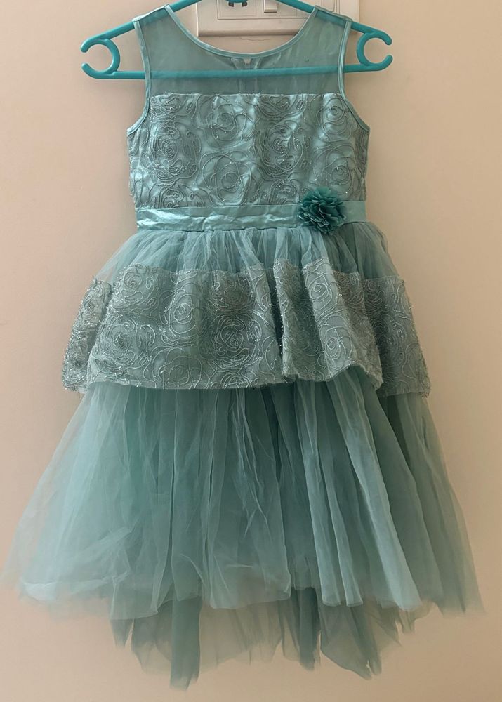 Sea Green Coloured Layered Frock