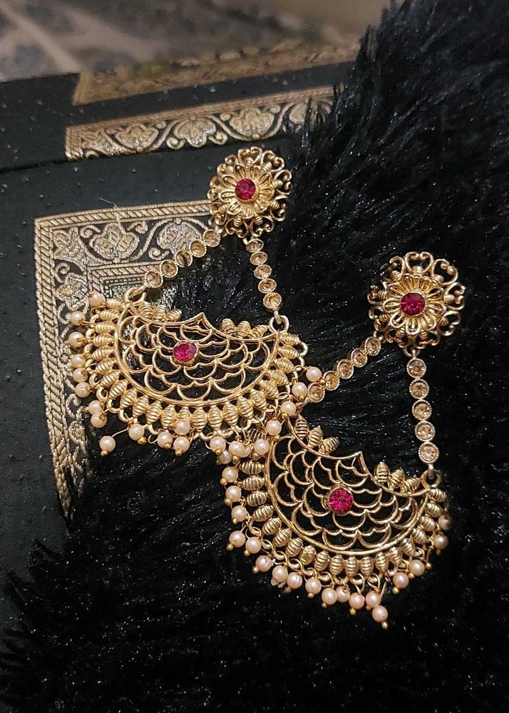 Elegant Gold &amp; Chandbali Earrings Combo