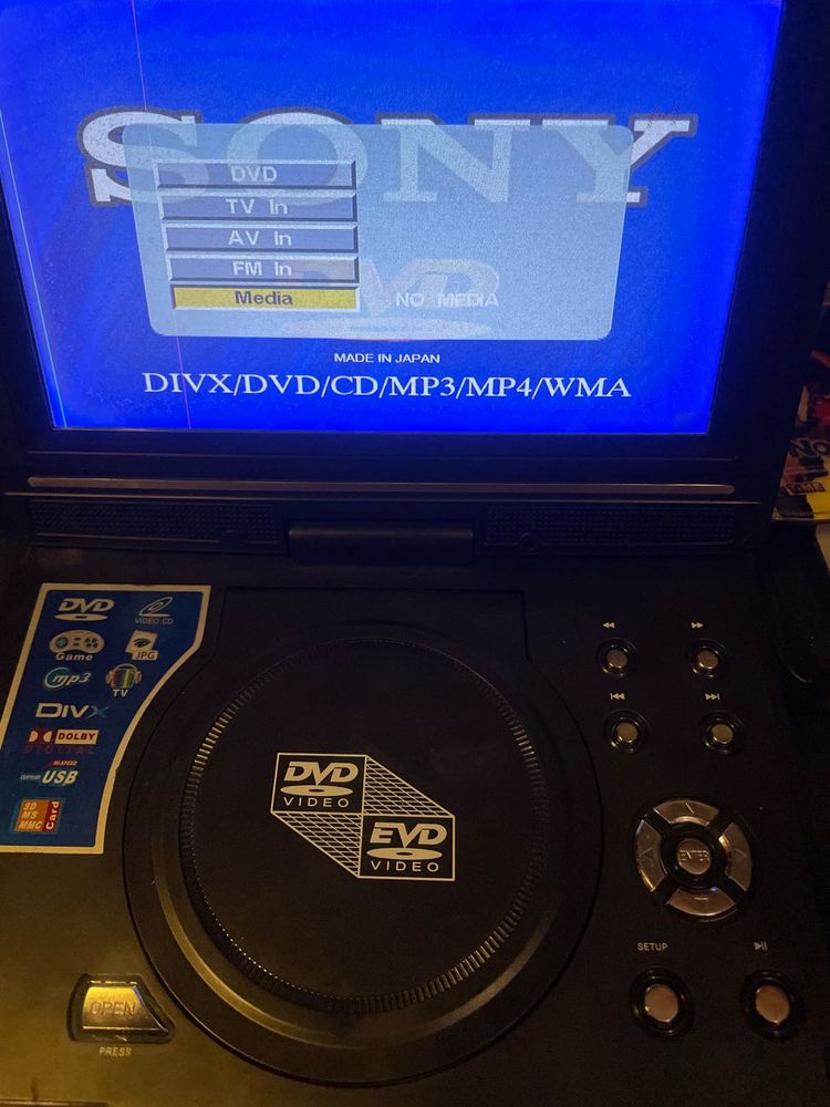 Vintage 9.8” Portable EVD/DVD Player with Box