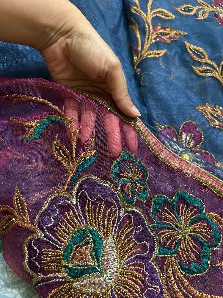 Heavy work net saree