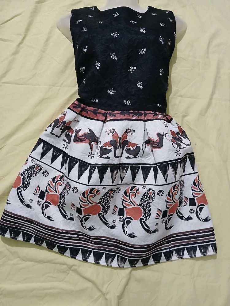 Patterned Fit &amp; Flare Dress