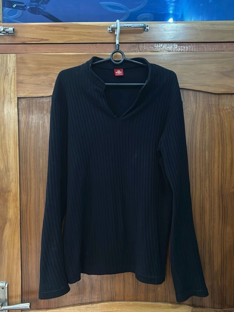 Black Ribbed Long Sleeve tshirt