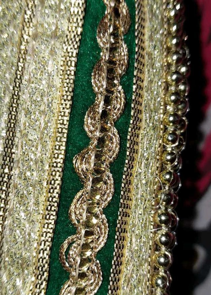 Embroidered Green Saree Border