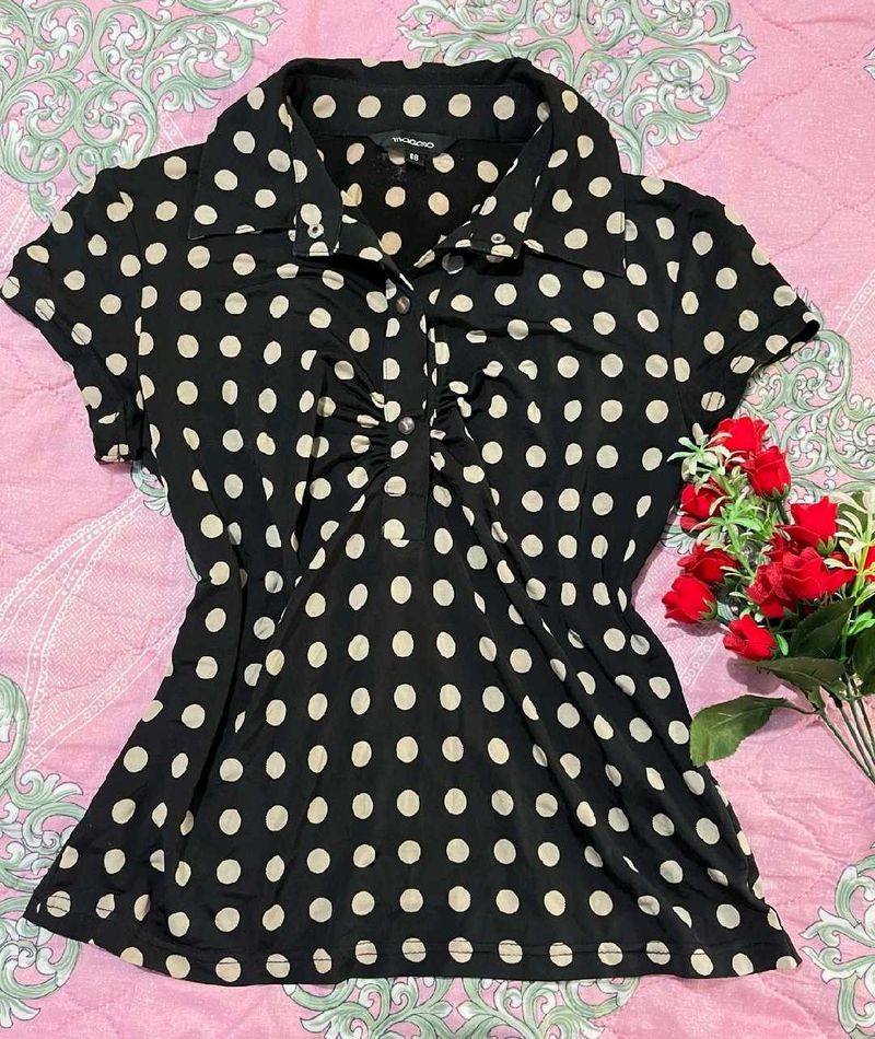 Polka Dot Polo Tee