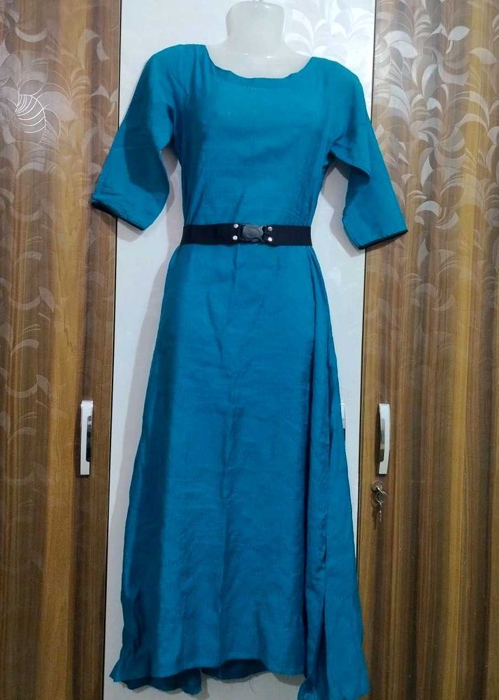 Blue Fit &amp; Flare Dress