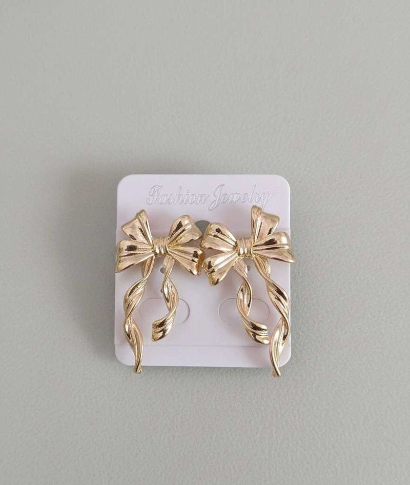 Rose gold Bow Drop Earrings