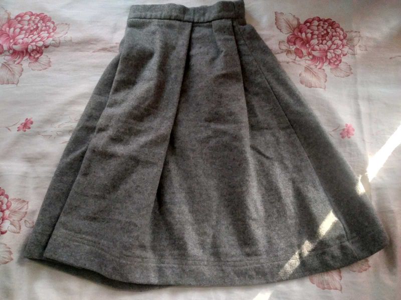 Gray Wool Skirt