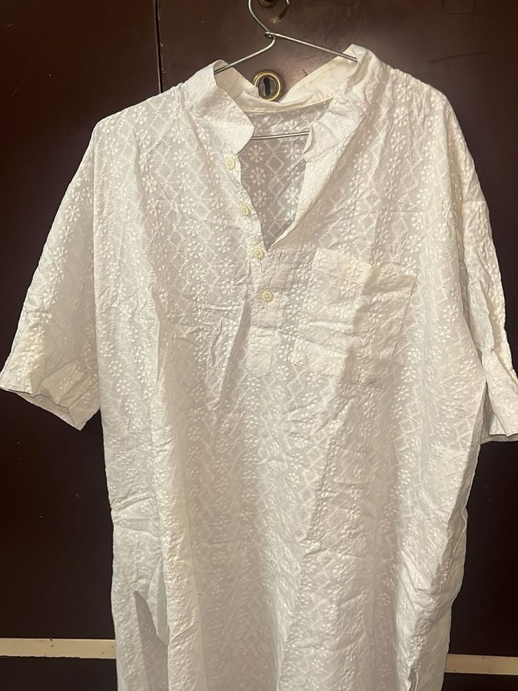 White Embroidered Kurta