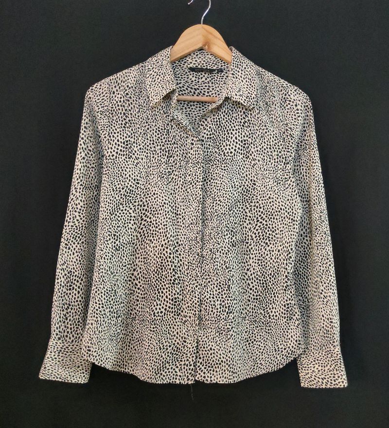 Polyester black animal printed Top(Women)