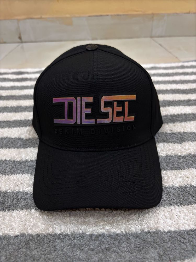 Diesel Embossed Unisex Black Baseball Cap