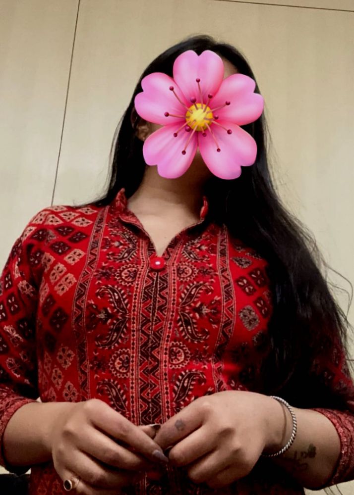 Red Printed Kurta