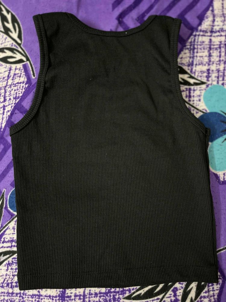 Black Ribbed Tank Top