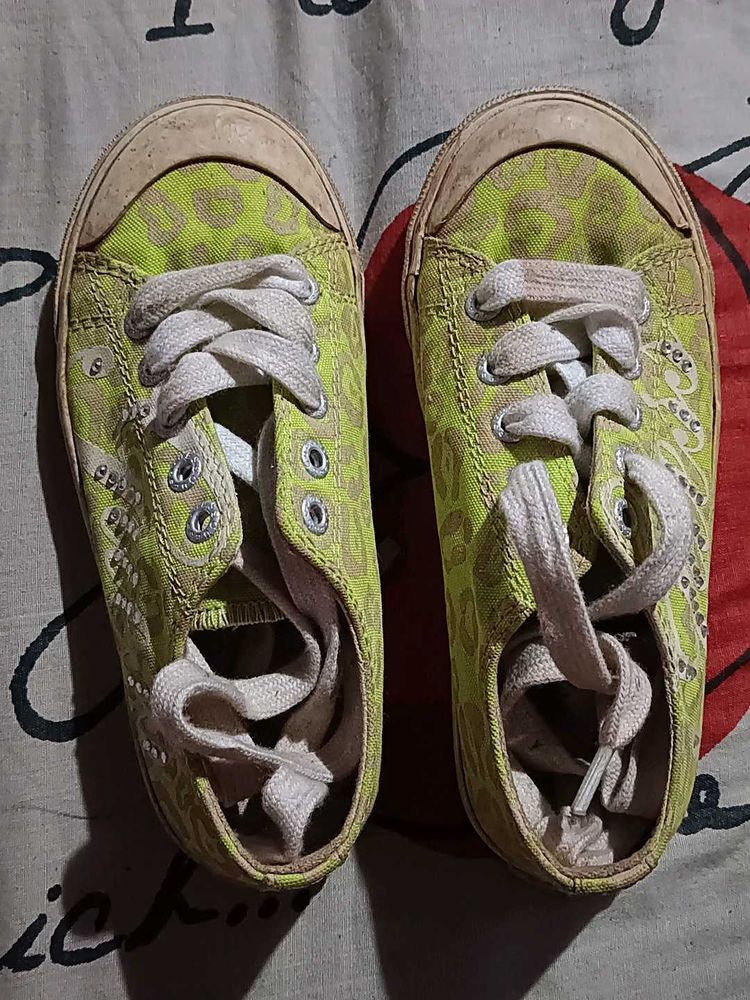 Beautiful Florescent Colour Shoes For Girls.