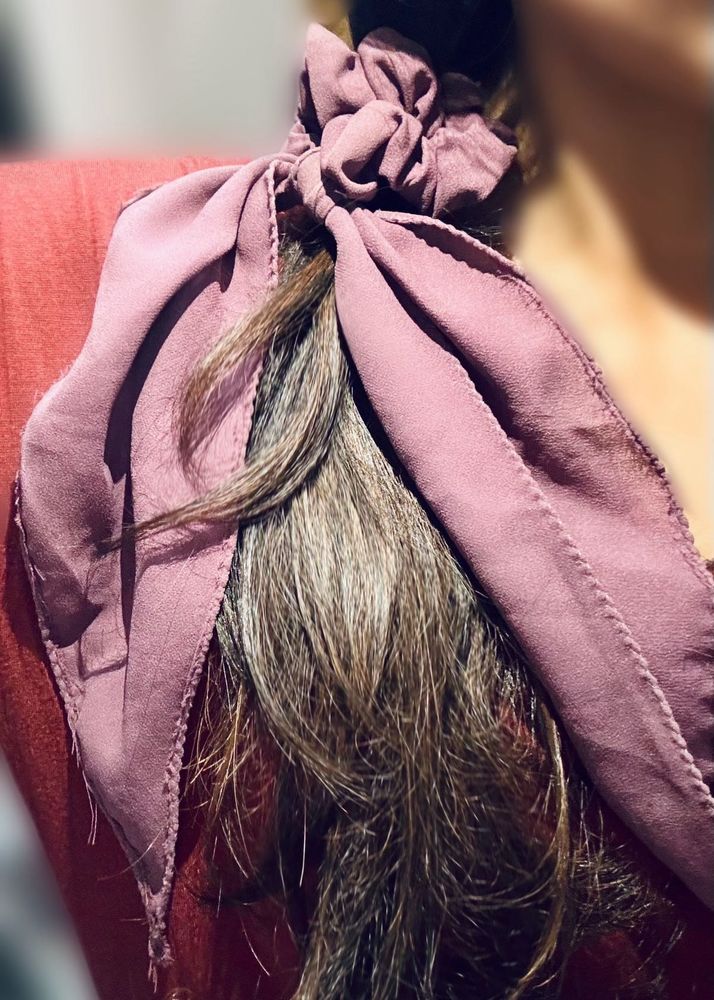 Dusty Rose Hair Scarf Scrunchie