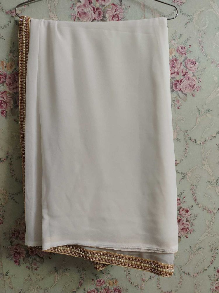 White Imported Saree