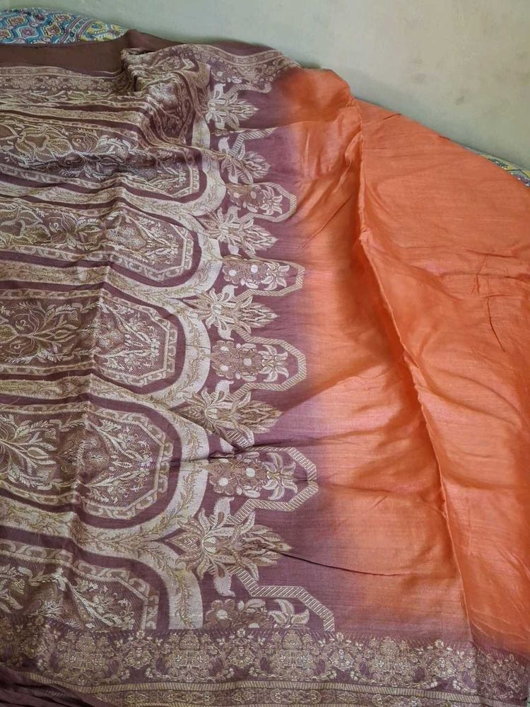 Tusser Silk Saree With Blouse