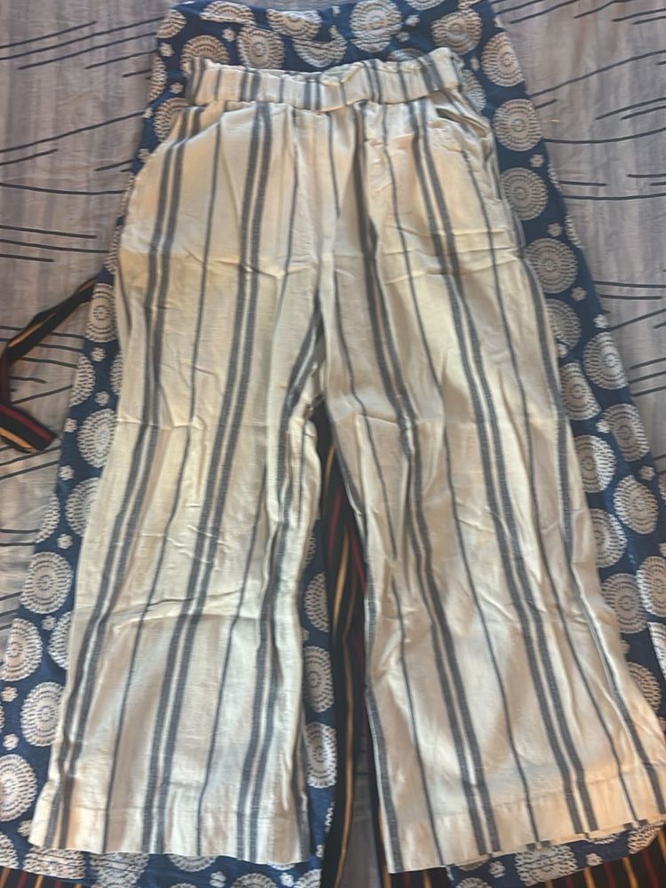 Set Of 3 H&amp;M Striped Wide Leg Pants
