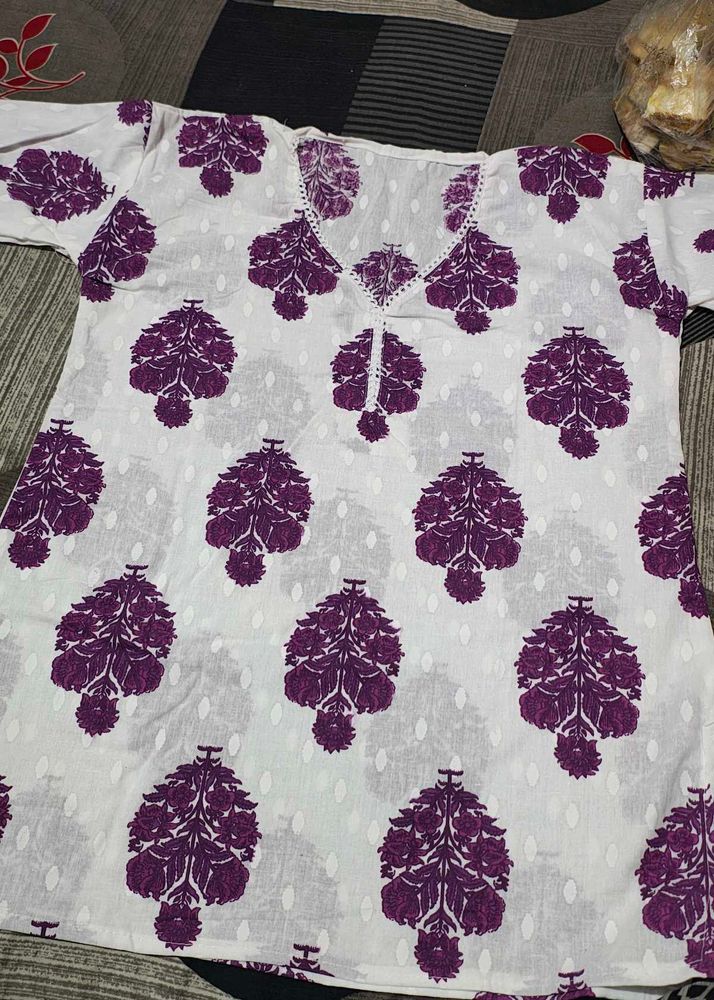 Stylish Kurti v Neck With Lace