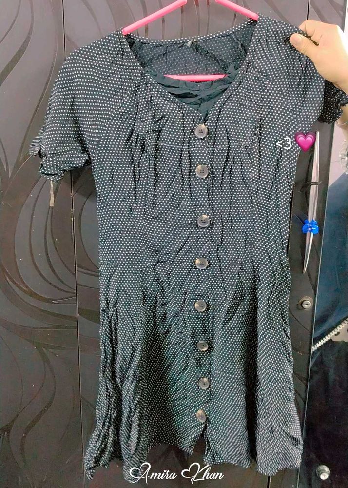 Polka Dot Button-Down Dress