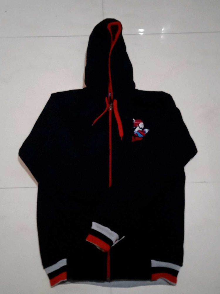 Black Hoodie with Graphic Detail