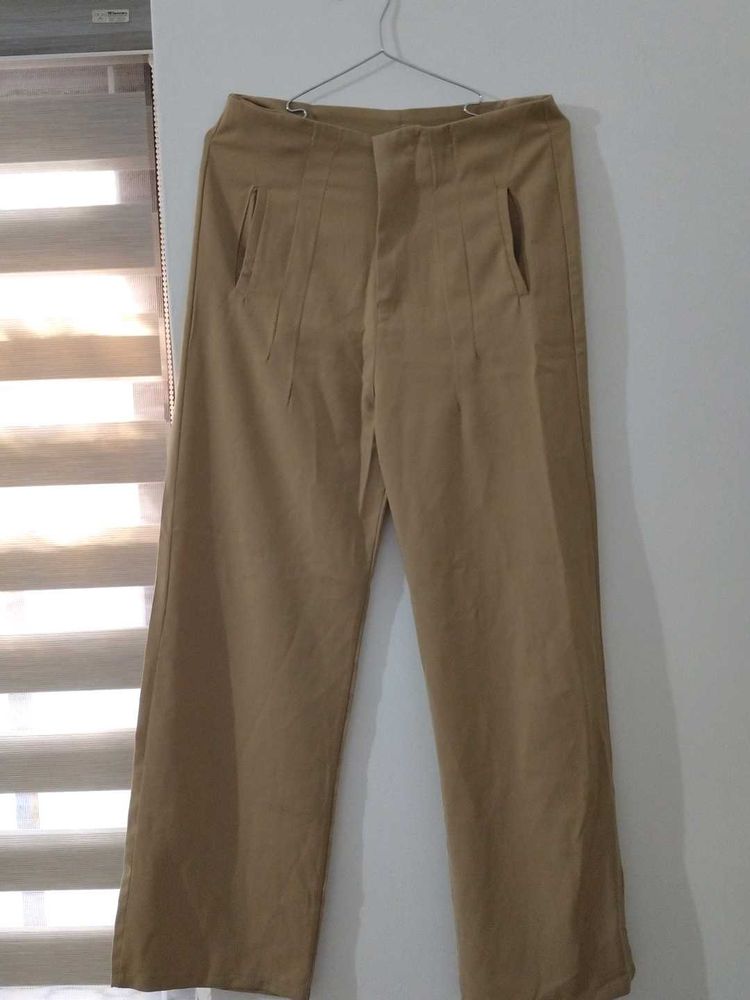 Tan Wide Leg Pants