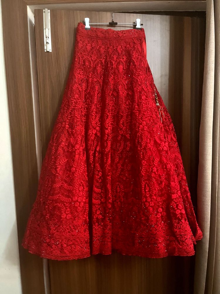Heavy Lehenga Ditched Blue And Duppata