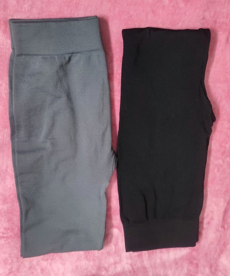 2 Woolen Leggings (Streachable)Black And Grey