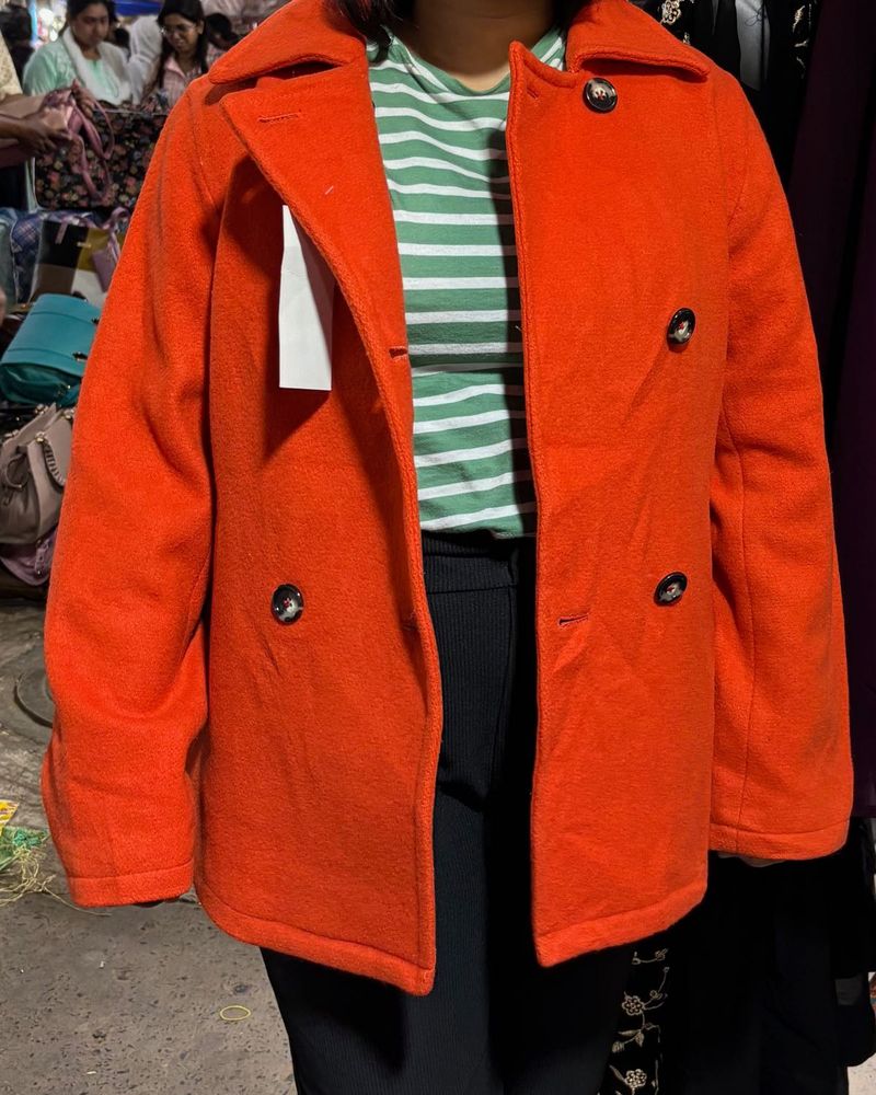 Sale Orange coat Size Free Only 1 Left 60 % off