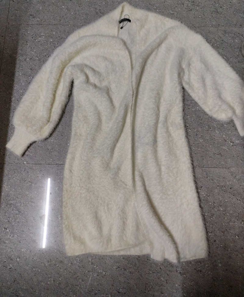 Fluffy Knit Cardigan long length