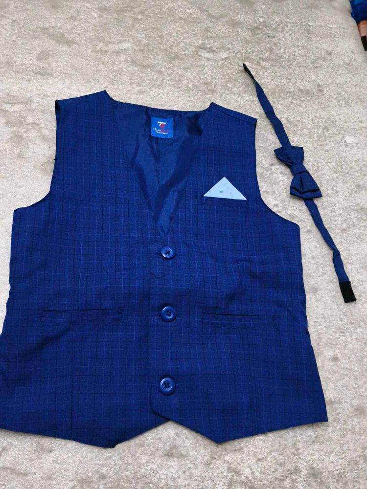 Boy's Blue Vest &amp; Bowtie Set