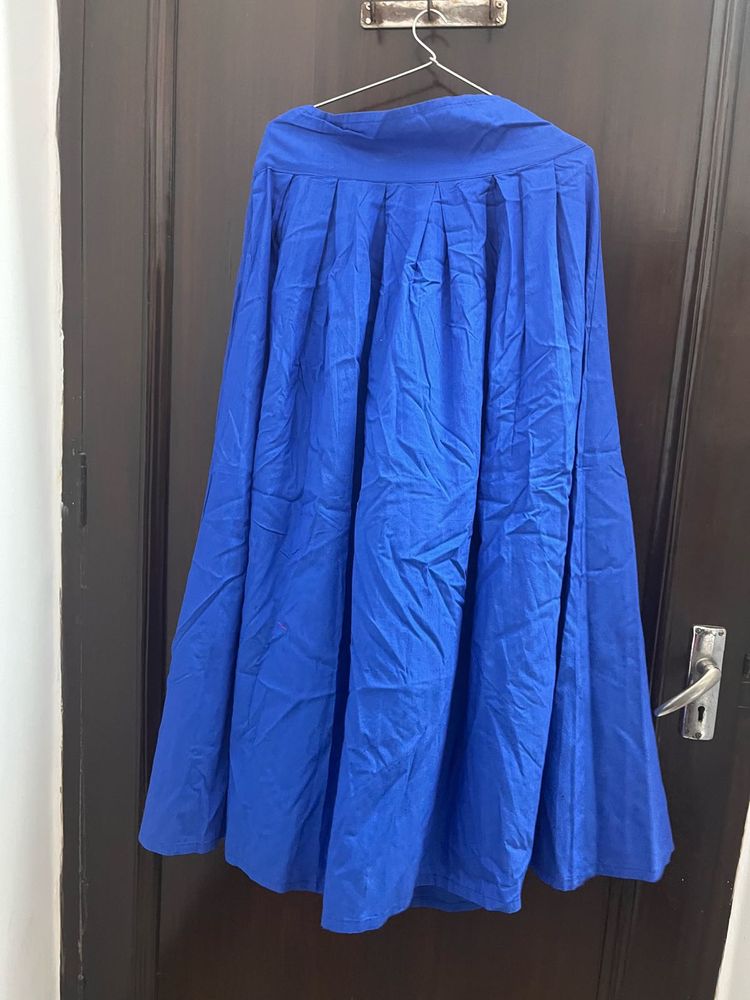 Royal Blue Ethnic Maxi Skirt