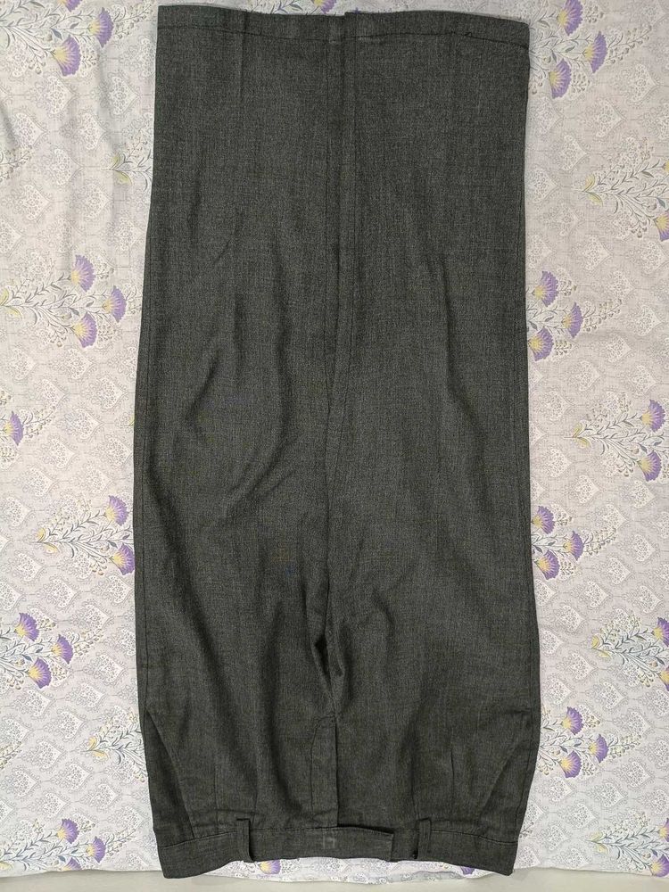 Gray Herringbone Dress Pants