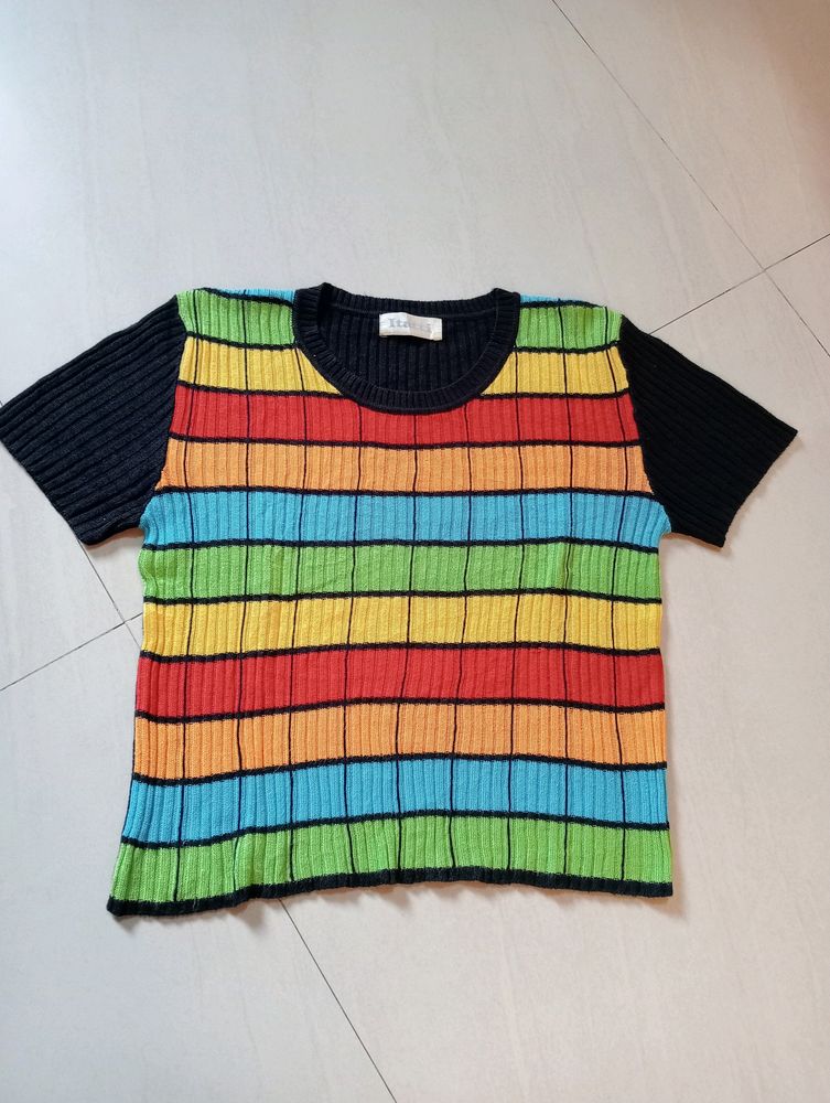 Multi Color Checks Top