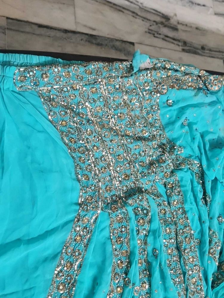 Stitched Saree with squins and stone work