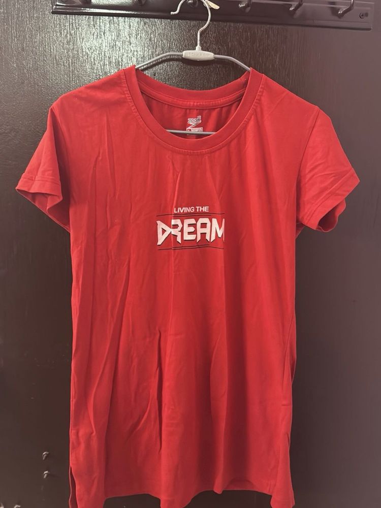 Red &#39;Living The Dream&#39; Tee