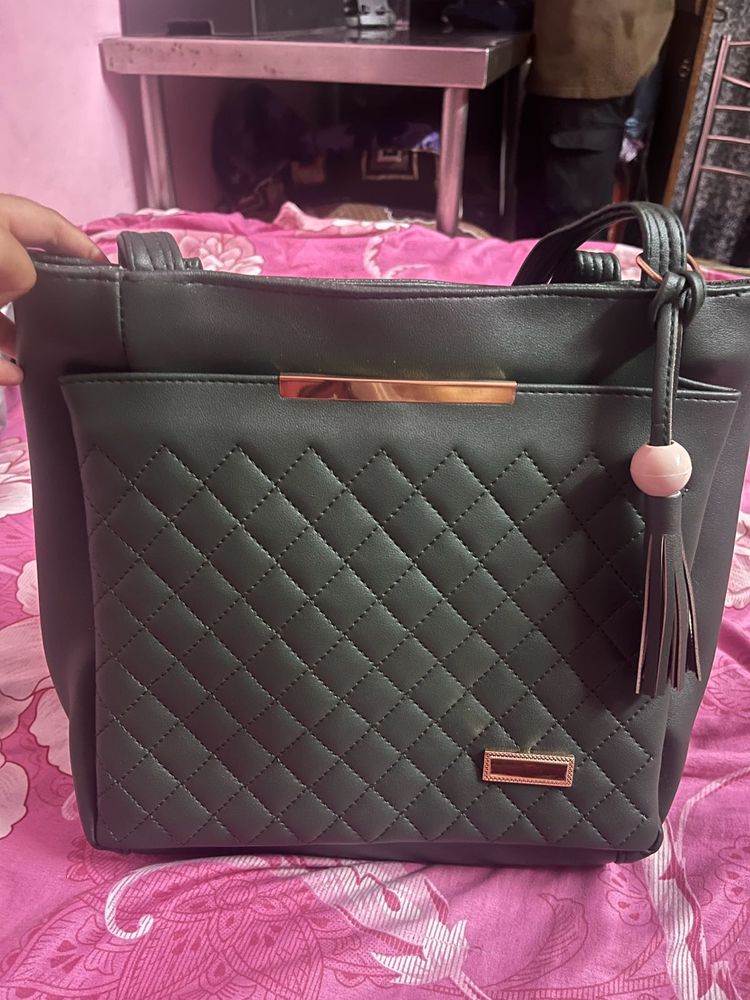 Green Leather Hand Bag