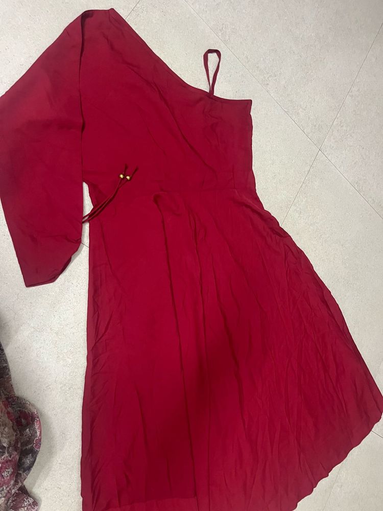 Dark Red Long Frock