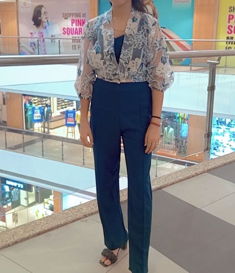 Floral Mesh Top &amp; Pants Set