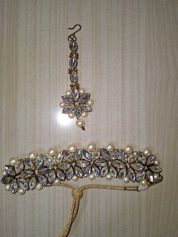 Elegant Pearl &amp; Stone Jewelry Set