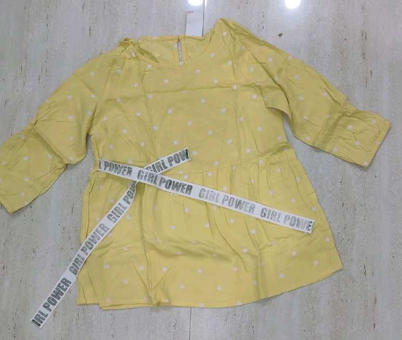 Cute Yellow Girls Top