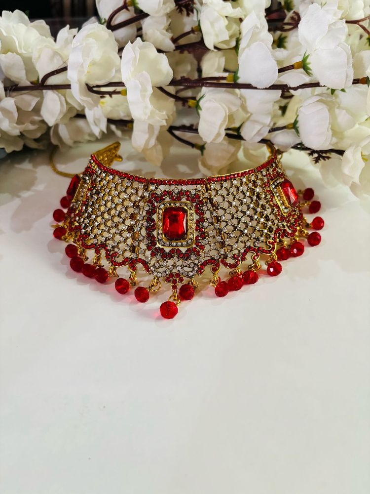 Red &amp; Gold Choker Set