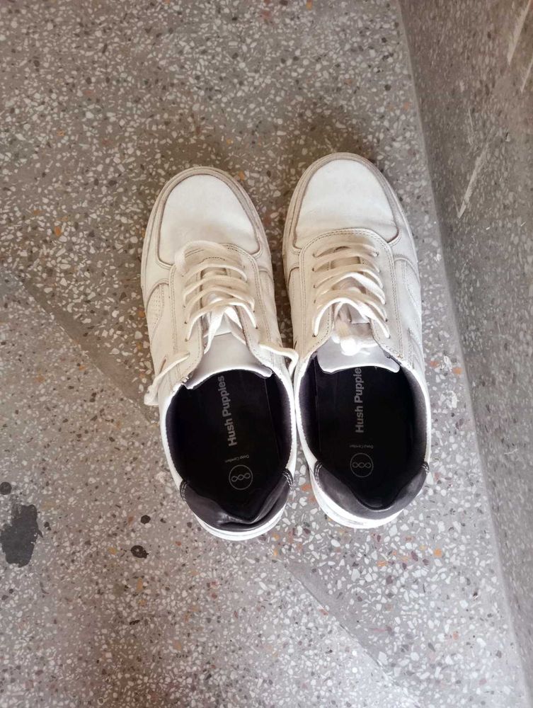 Hush Puppies White Casual Sneakers