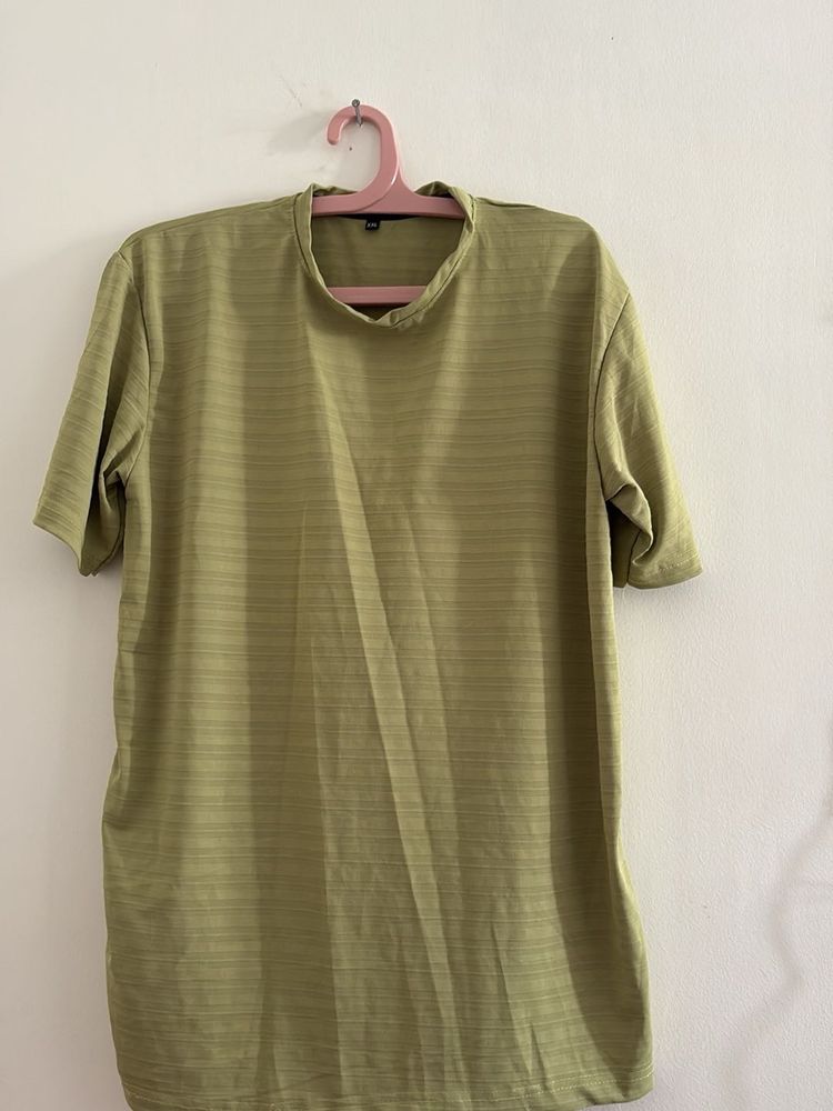 Olive Green Striped Tee