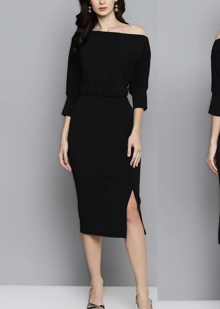 Elegant Black Midi Dress