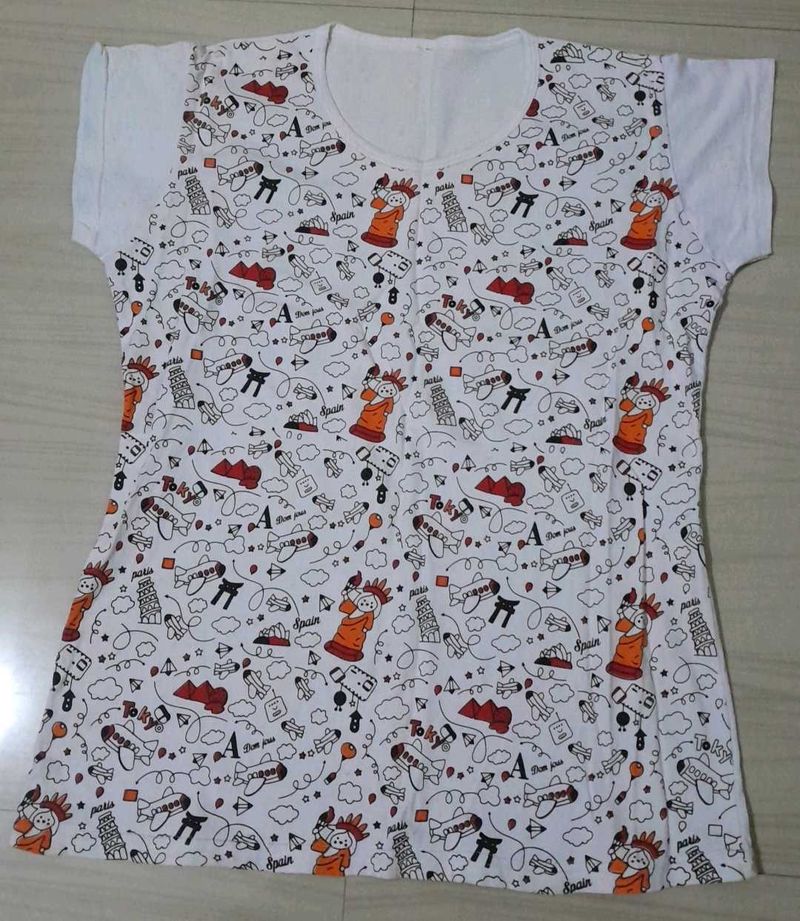#Trendy doodle T-Shirt For Girls