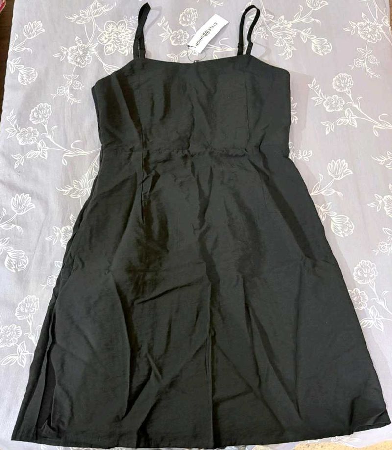 Stylish Black Spaghetti Strap Dress